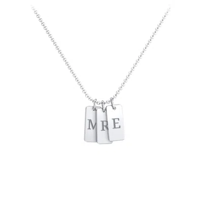 Jewlr Small Initial 3 Tag Necklace In Pink