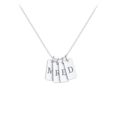 Jewlr Small Initial 4 Tag Necklace In Pattern
