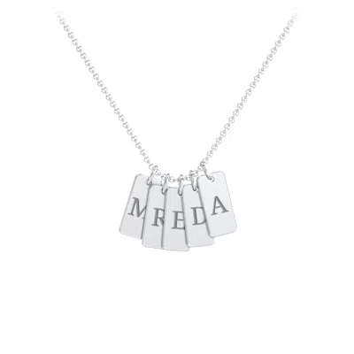 Jewlr Small Initial 5 Tag Necklace In Purple