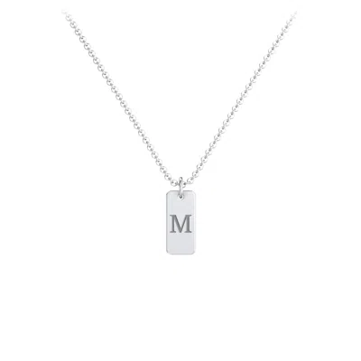 Jewlr Small Initial Tag Necklace In Purple