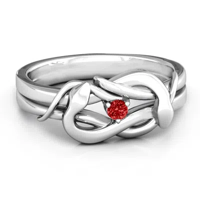 Jewlr Snake Lover's Knot Ring In Silver