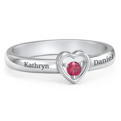 Jewlr Solitaire Heart Promise Ring In Silver