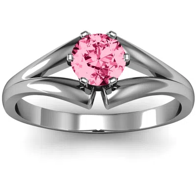 Jewlr Solitaire Split Shank Promise Ring In Silver
