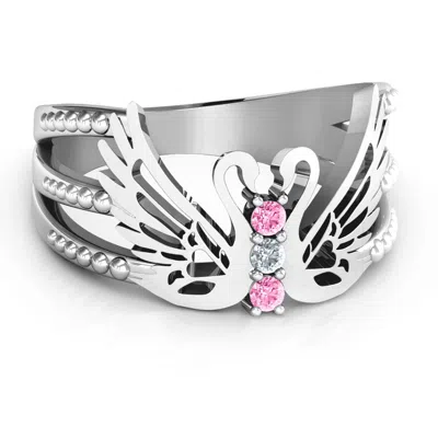 Jewlr Sparkling Swan Ring In Gray