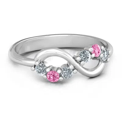 Jewlr Split Infinity Birthstone Ring In Silver