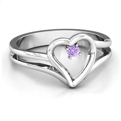 Jewlr Split Shank Heart Daughters Ring In Sterling Silver