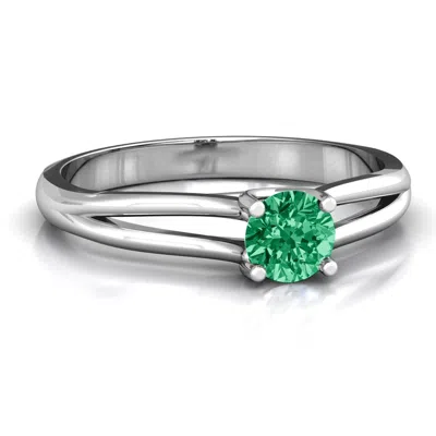 Jewlr Split Shank Solitaire Promise Ring In Silver