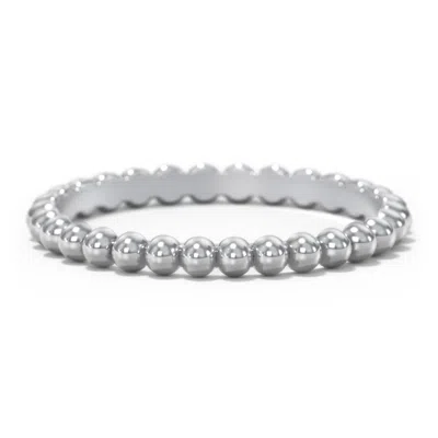 Jewlr Stackable Beaded Ball Ring In Metallic
