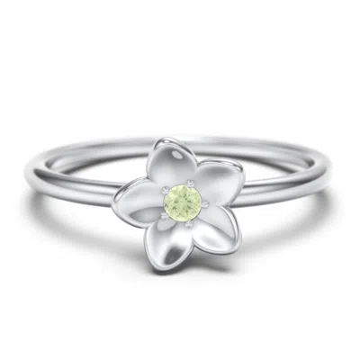Jewlr Stacking Flower Ring In Silver