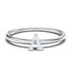 Jewlr Stacking Initial Ring In Metallic