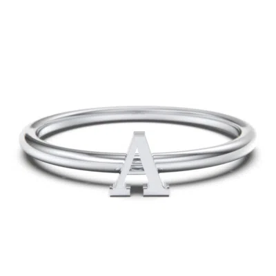Jewlr Stacking Initial Ring In Metallic