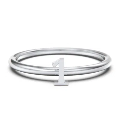 Jewlr Stacking Number Ring In Metallic