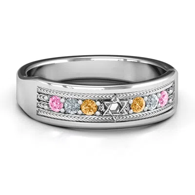 Jewlr Star Of David Band Ring In Silver