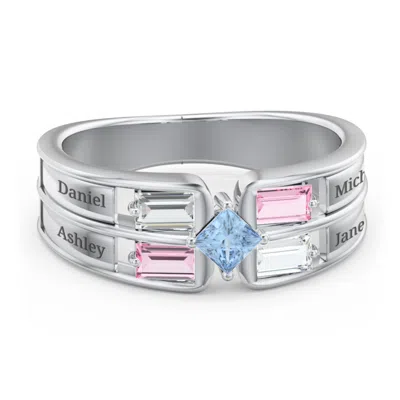 Jewlr Surrounded By Love Mother's Ring In Metallic
