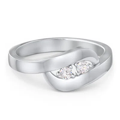 Jewlr Swirl Double Birthstone Ring In Orange