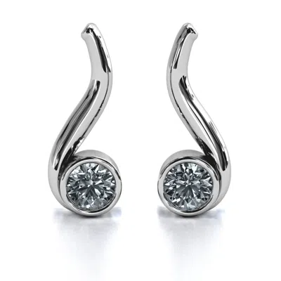 Jewlr Swirl Drop Birthstone Earrings In Metallic