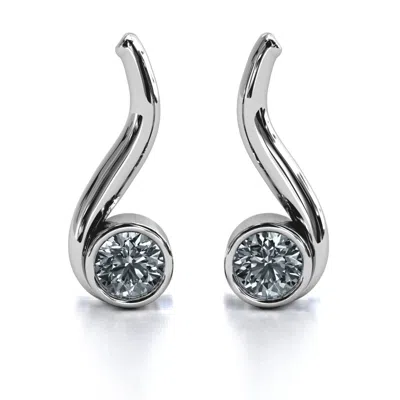 Jewlr Swirl Drop Promise Earrings In Sterling Silver