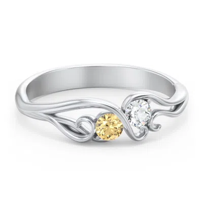 Jewlr Swirl Of Style Birthstone Ring In Silver