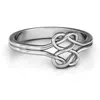 Jewlr Tangled Hearts Infinity Daughters Ring In Silver