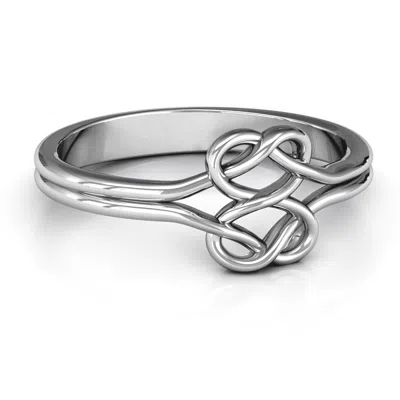 Jewlr Tangled Hearts Infinity Daughters Ring In Silver