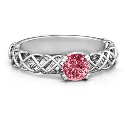 Jewlr Tangled In Love Birthstone Ring In Silver