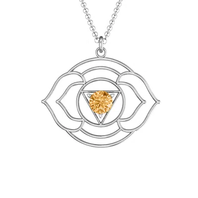 Jewlr Third Eye Chakra Birthstone Pendant In Silver