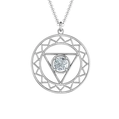 Jewlr Throat Chakra Birthstone Pendant In Silver