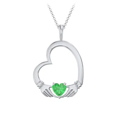 Jewlr Tilted Heart Claddagh Daughters Pendant In Sterling Silver