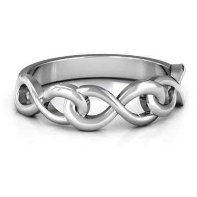 Jewlr Triple Entwined Infinity Daughters Ring In Silver