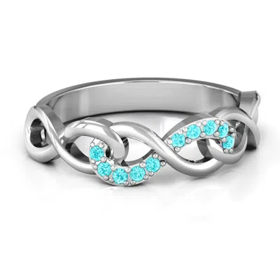 Jewlr Triple Entwined Infinity Daughters Ring With Accents In Sterling Silver