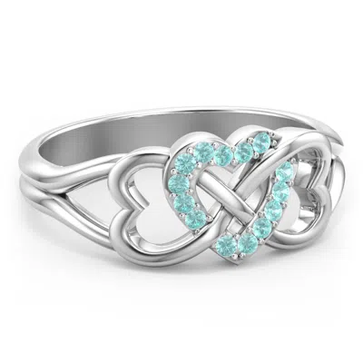 Jewlr Triple Heart Infinity Daughters Ring In Sterling Silver