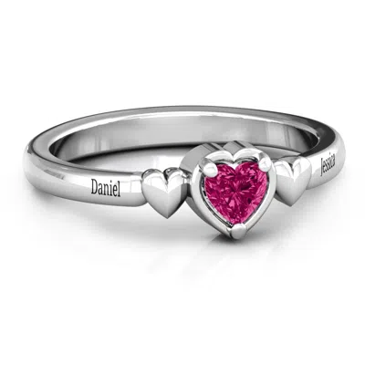 Jewlr Triple Heart Ring In Multi