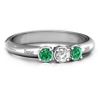 Jewlr Triple Round Stone Daughters Ring In Sterling Silver