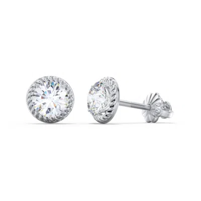 Jewlr Twisted Rope Diamond Stud Earrings - 1.0 Ct. Tw. In Metallic