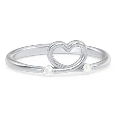 Jewlr Two In Love Birthstone Ring In Silver