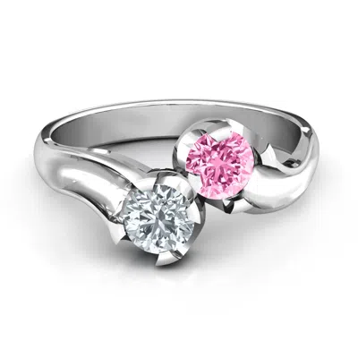 Jewlr Two Stone Sparkle Ring In Purple