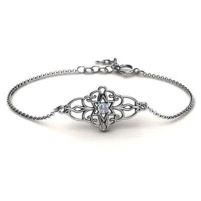 Jewlr Vintage Star Of David Birthstone Bracelet In Pattern