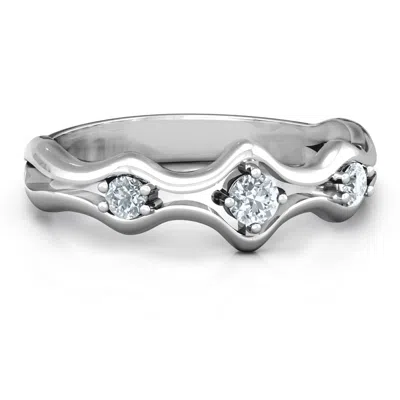 Jewlr Wavy Trio Ring In Metallic