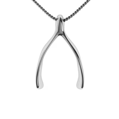 Jewlr Wishbone Daughters Pendant In Silver