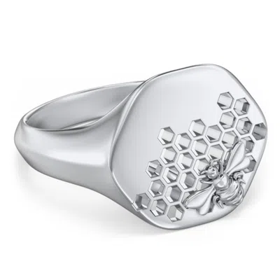 Jewlr Women's Bee Signet Ring In Metallic