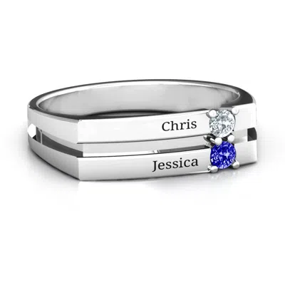 Jewlr Women's Crevice Grooved Ring In Sterling Silver