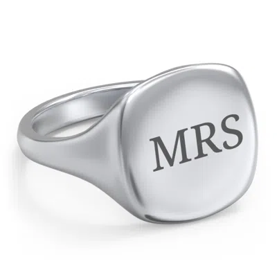 Jewlr Women's Large Cushion Signet Ring In Silver