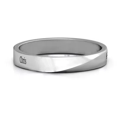 Jewlr Women's Ridge Diagonal Peak Ring In Silver