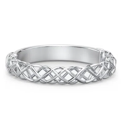 Jewlr Woven In Love Wedding Ring In Silver