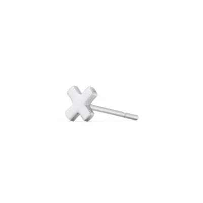 Jewlr X Shaped Single Stud In White