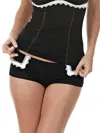 Jezebel Coquette Lace Trim Boyshort Panty In Black In Black