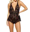 Jezebel Foxy Stretch Lace Romper In Black In Black