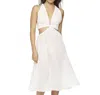 Jezebel Luna Chiffon And Satin Goddess Tea Length Dress In Winter White In White