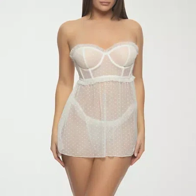 Jezebel Margot Strapless Babydoll Set- 999546 In White