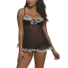 Jezebel Ruffles Galore Babydoll Set - 82154 In Black